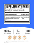 BulkSupplements betacaroteno en polvo, dosis diaria para complementar la dieta.