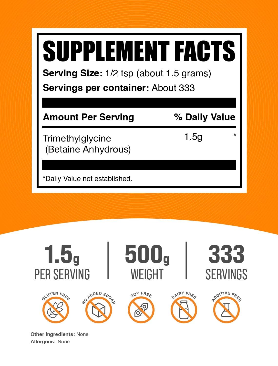 Betaína Anhidra BulkSupplements: mezcla fácil en batidos para energía sostenida