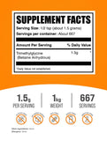 Betaína Anhidra BulkSupplements con medición de 1500 mg para entrenos consistentes