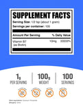 BulkSupplements Biotina 10000mcg cuchara medidora para dosis diaria fácil.