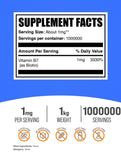 BulkSupplements Biotina en envase de 1 kg, práctico para dosis diarias.