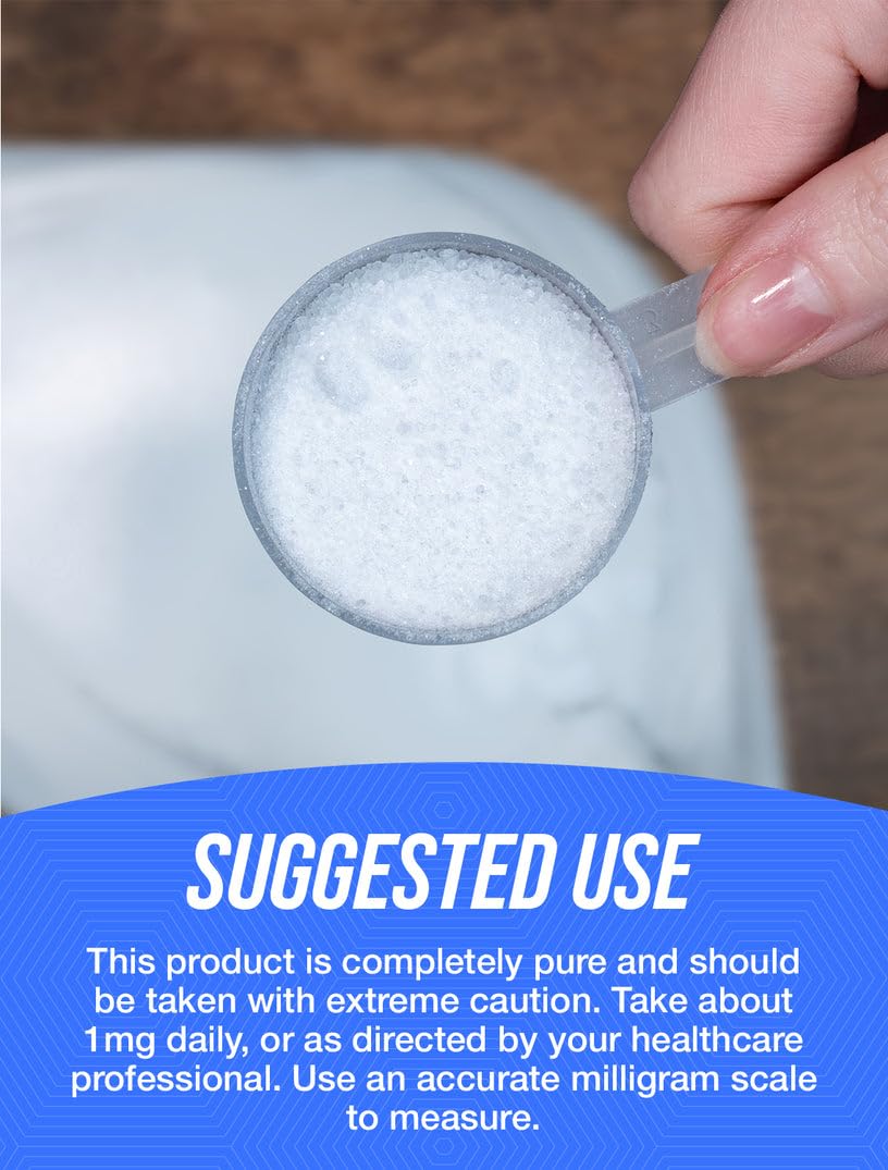 BulkSupplements Biotina con etiqueta clara, información de pureza y composición en un vistazo.