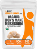 BulkSupplements Melena de León, polvo en bote de 500 g para uso diario.