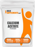 BulkSupplements Calcium Acetate en polvo en envase, ideal para batidos diarios