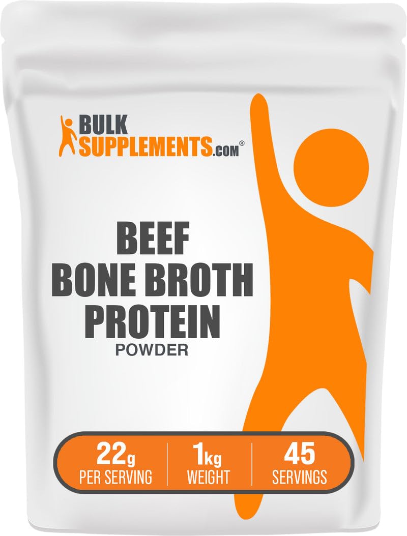 BulkSupplements Caldo de Hueso de Ternera polvo proteína: envase práctico para batidos diarios