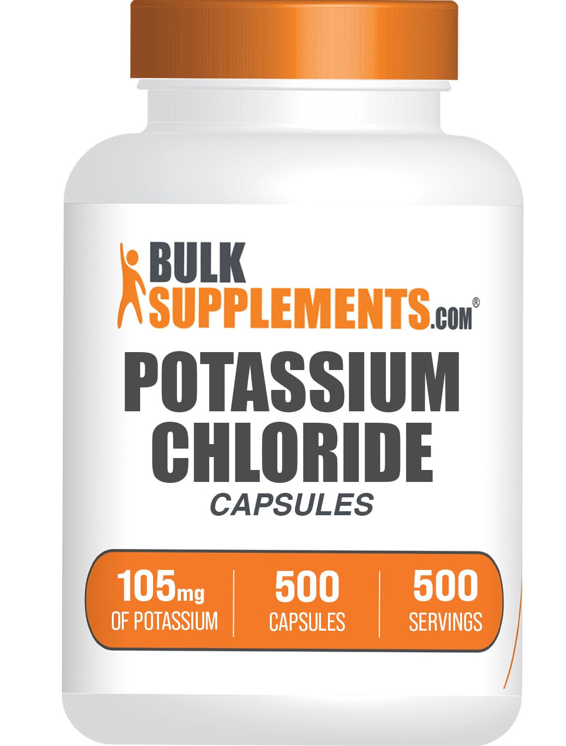 BulkSupplements cápsulas de cloruro de potasio, sustitutivo de sal para cocinar con menos sodio.
