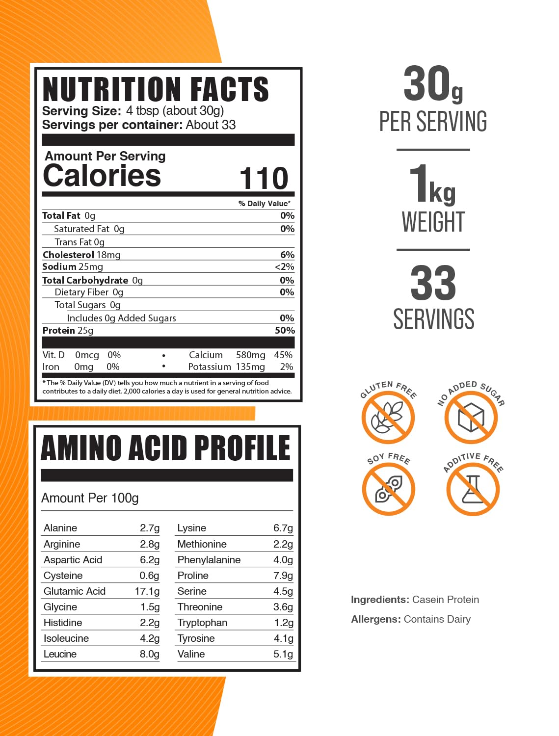 BulkSupplements caseína micelar verterse en vaso para consumo rápido