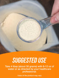 BulkSupplements caseína micelar mezclándose con leche para reforzar el desayuno