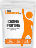 BulkSupplements caseína micelar sin sabor en bote de 1 kg para batidos