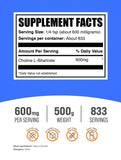 BulkSupplements envase transparente con polvo de colina bitartrato para dosificación exacta