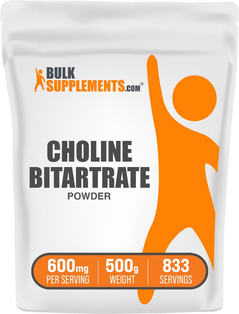 BulkSupplements polvo de colina bitartrato sin sabor para uso diario en batidos
