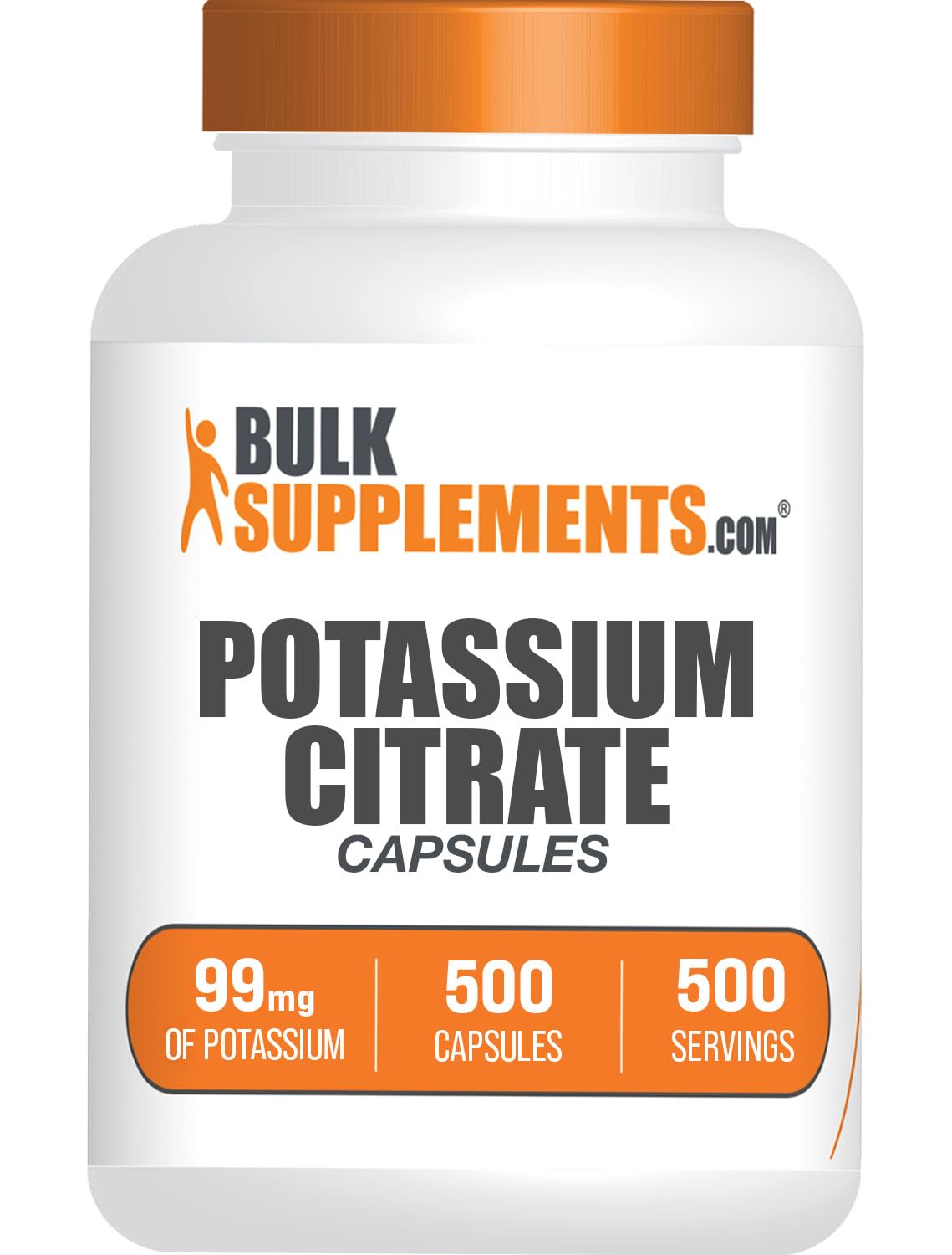 BulkSupplements Citrato de Potasio Cápsulas 99 mg – caja visible para uso diario cómodo