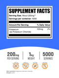 BulkSupplements cloruro de potasio dosis porcion, facilita planificar la ingesta diaria de potasio