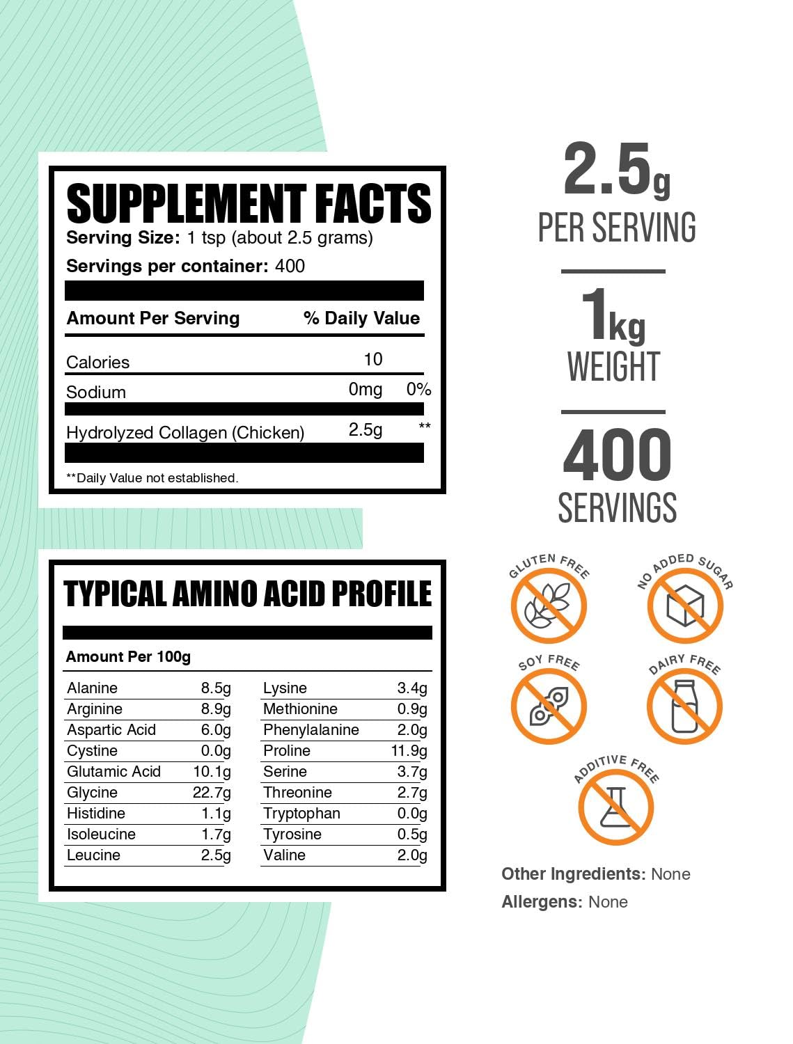 Colágeno hidrolizado BulkSupplements listo para mezclar en batidos diarios