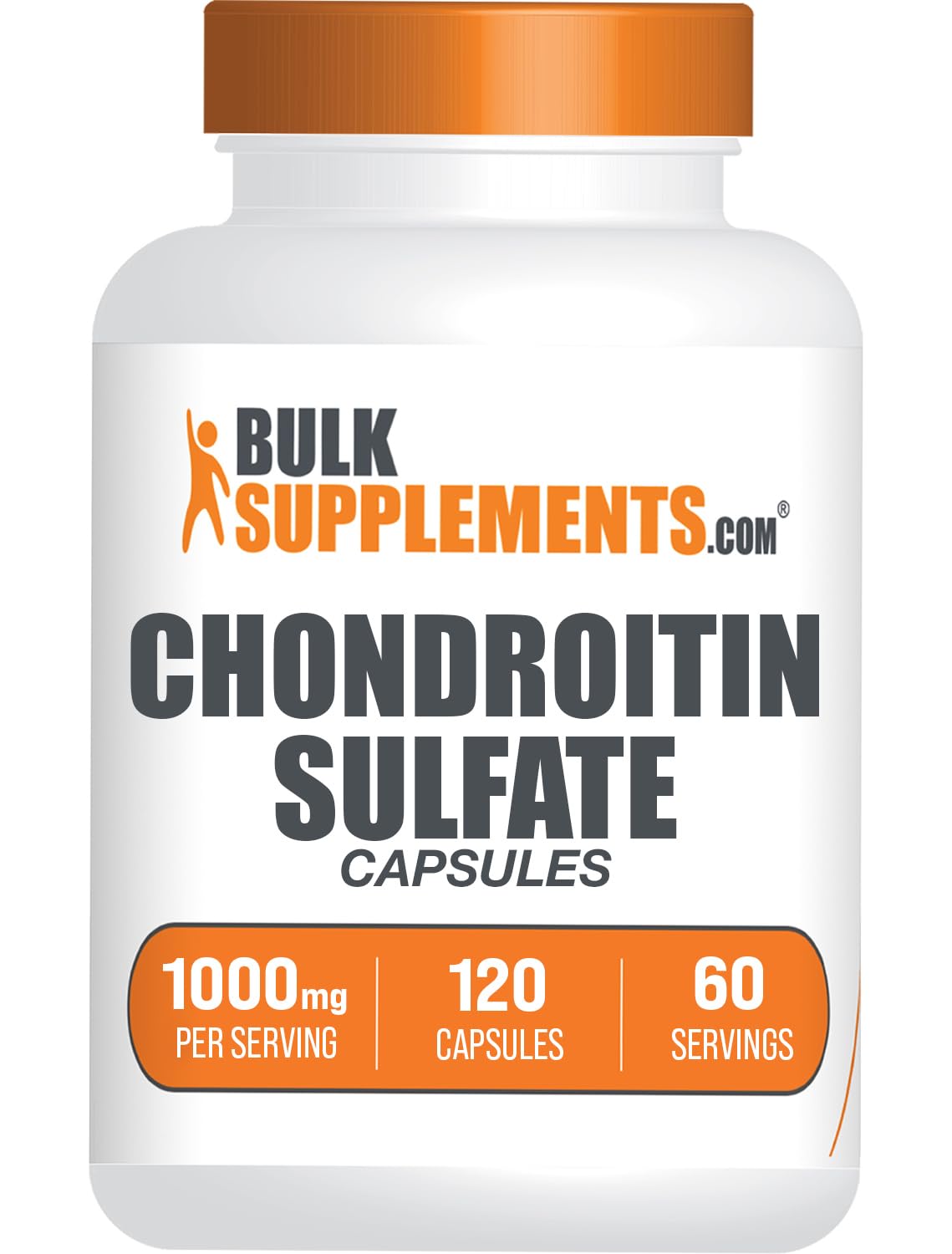 Cápsulas BulkSupplements condroitina sulfato 1000 mg para movilidad diaria.