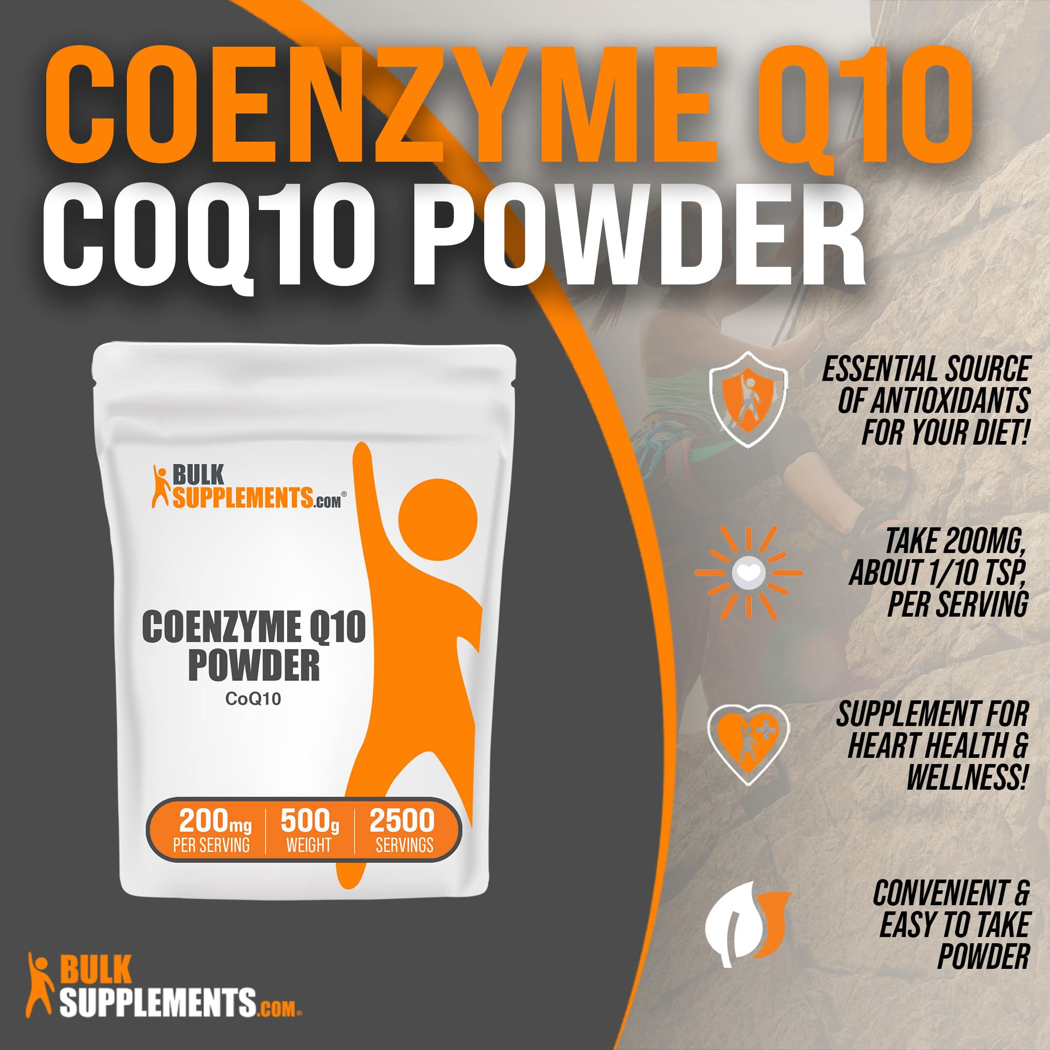 BulkSupplements CoQ10 etiqueta legible para control de lote.