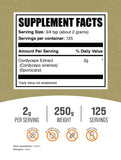 Cordyceps polvo BulkSupplements para batidos, fácil de incorporar en la rutina.