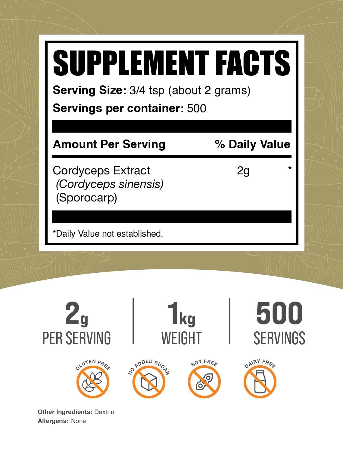 Cordyceps polvo de BulkSupplements mezclado en plato, realza sabor y bienestar.