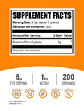 BulkSupplements creatina monohidratada sin sabor, fácil de mezclar en batidos