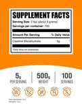 BulkSupplements creatina monohidrato envase de 500 g para uso sostenido.