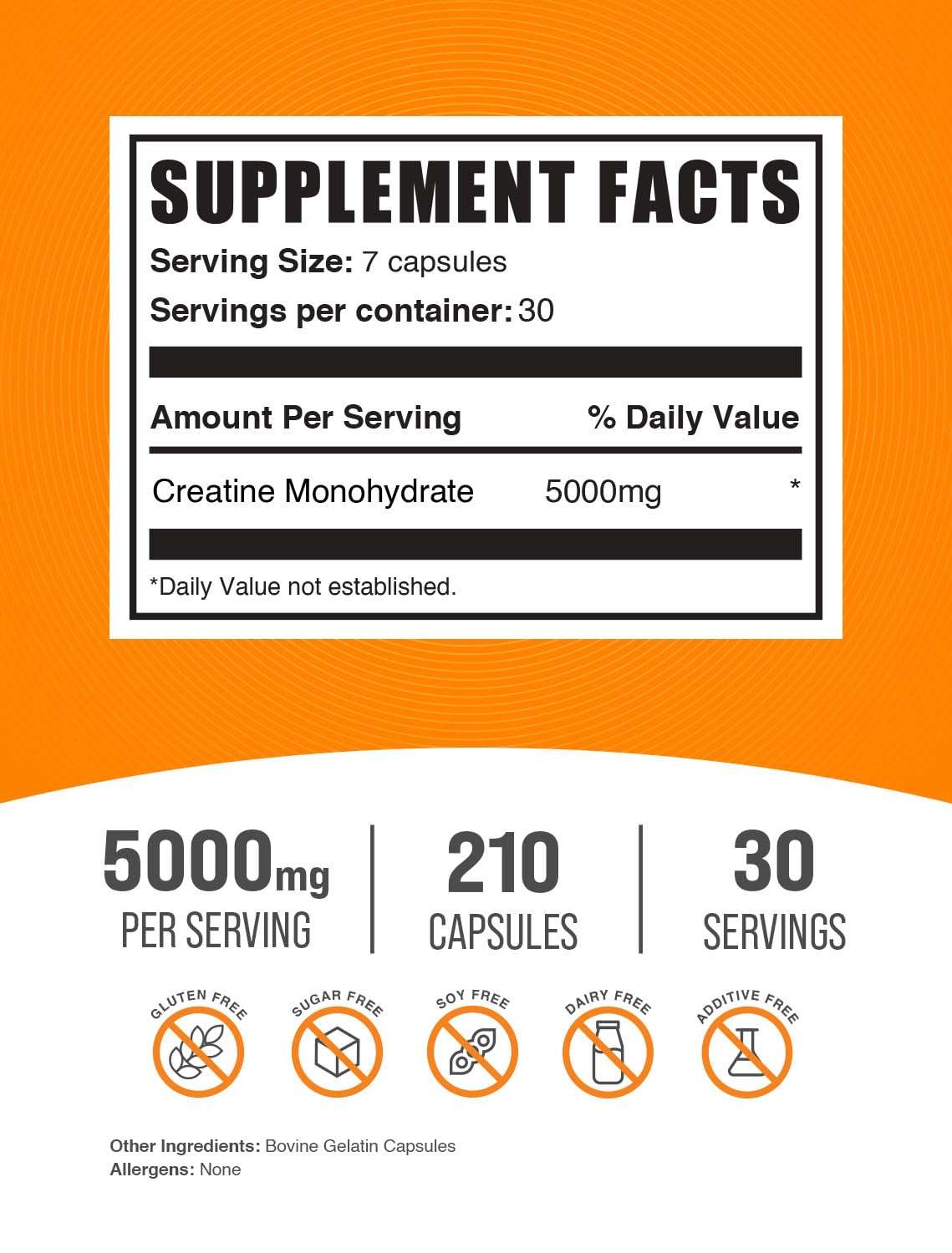 BulkSupplements Creatina Monohidrato: etiqueta clara en frasco para verificación rápida