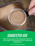 BulkSupplements-dosis-750mg: etiqueta visible que señala la dosis por porción.