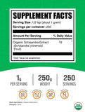 Bulksupplements envase de schisandra 250 g, control de porciones para tu rutina.