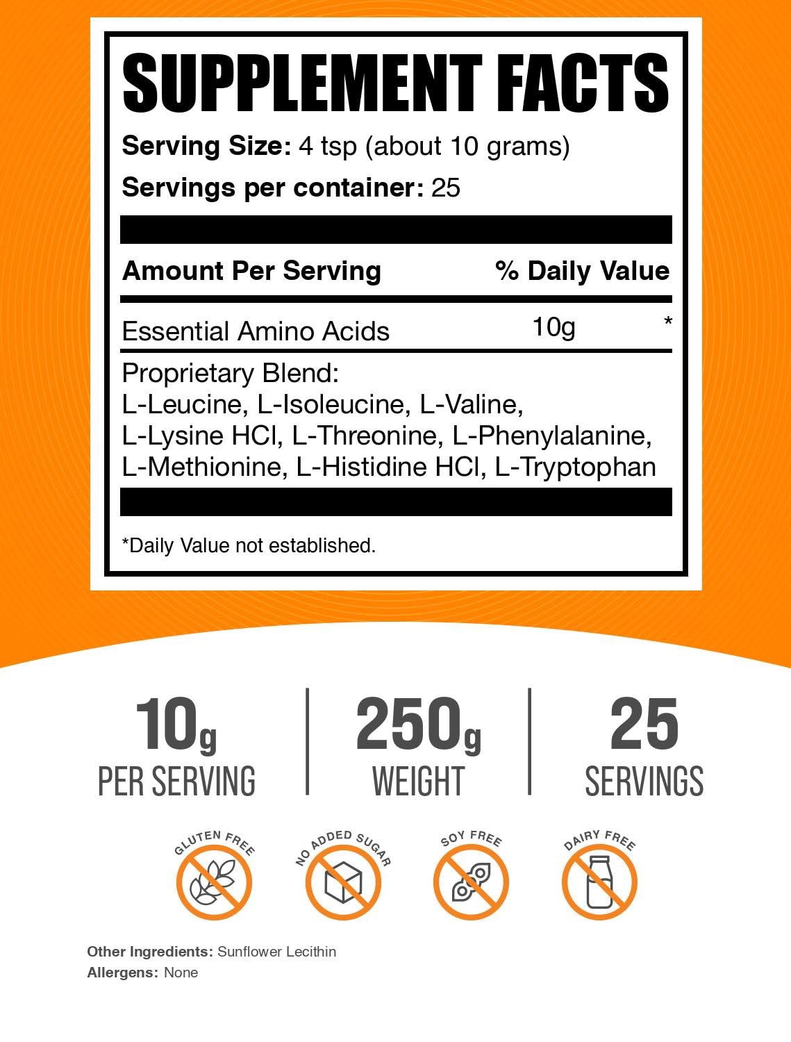 BulkSupplements Esenciales aminoácidos, porción de 10 g para rendimiento sostenido