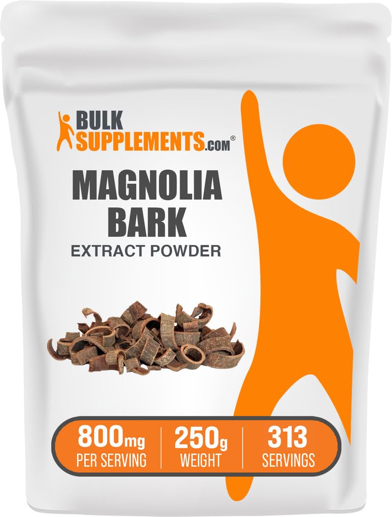 Bulksupplements Magnolia Bark Extract polvo, fuente natural para el bienestar diario.
