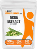 BulkSupplements extracto de quingombo en polvo, presentación accesible para uso diario.