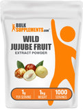 Bulksupplements extracto de jujube en polvo, envase para bienestar diario.