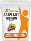 BulkSupplements Extracto de semilla de uva en polvo para apoyo antioxidante diario.