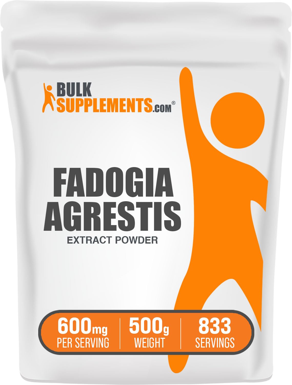BulkSupplements Fadogia Agrestis Extract polvo en empaque de 500 g para uso diario