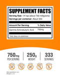 BulkSupplements GABA envase 250 g en tarro, fácil de dosificar para tu día