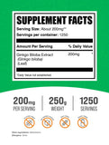 BulkSupplements Ginkgo Biloba polvo de textura fina para batidos