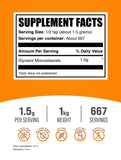 Dosis de 1500 mg de GMS en BulkSupplements para batidos y texturas cremosas.