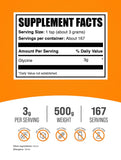 BulkSupplements Glicina: medidor-copa para porciones exactas en batidos.