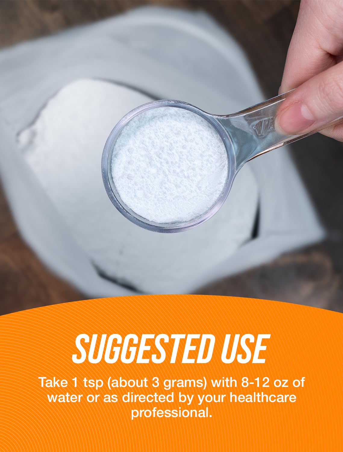 BulkSupplements Glicina en polvo para disolver en bebidas sin sabor.