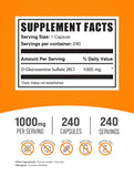 BulkSupplements Glucosamina Sulfato cápsulas primer plano para flexibilidad.