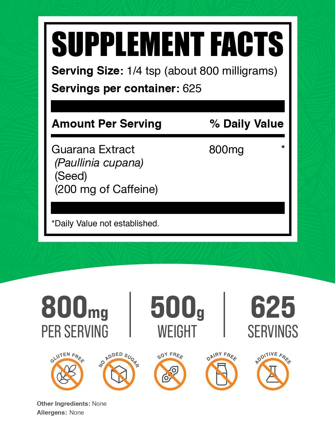 BulkSupplements Guaraná Extract Powder - polvo: impulso natural para la mañana