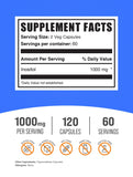 Bulksupplements Inositol capsulas: capsulas vertidas, uso diario comodo.