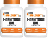 BulkSupplements L-ornitina HCl, cápsulas para uso diario y estilo de vida activo.
