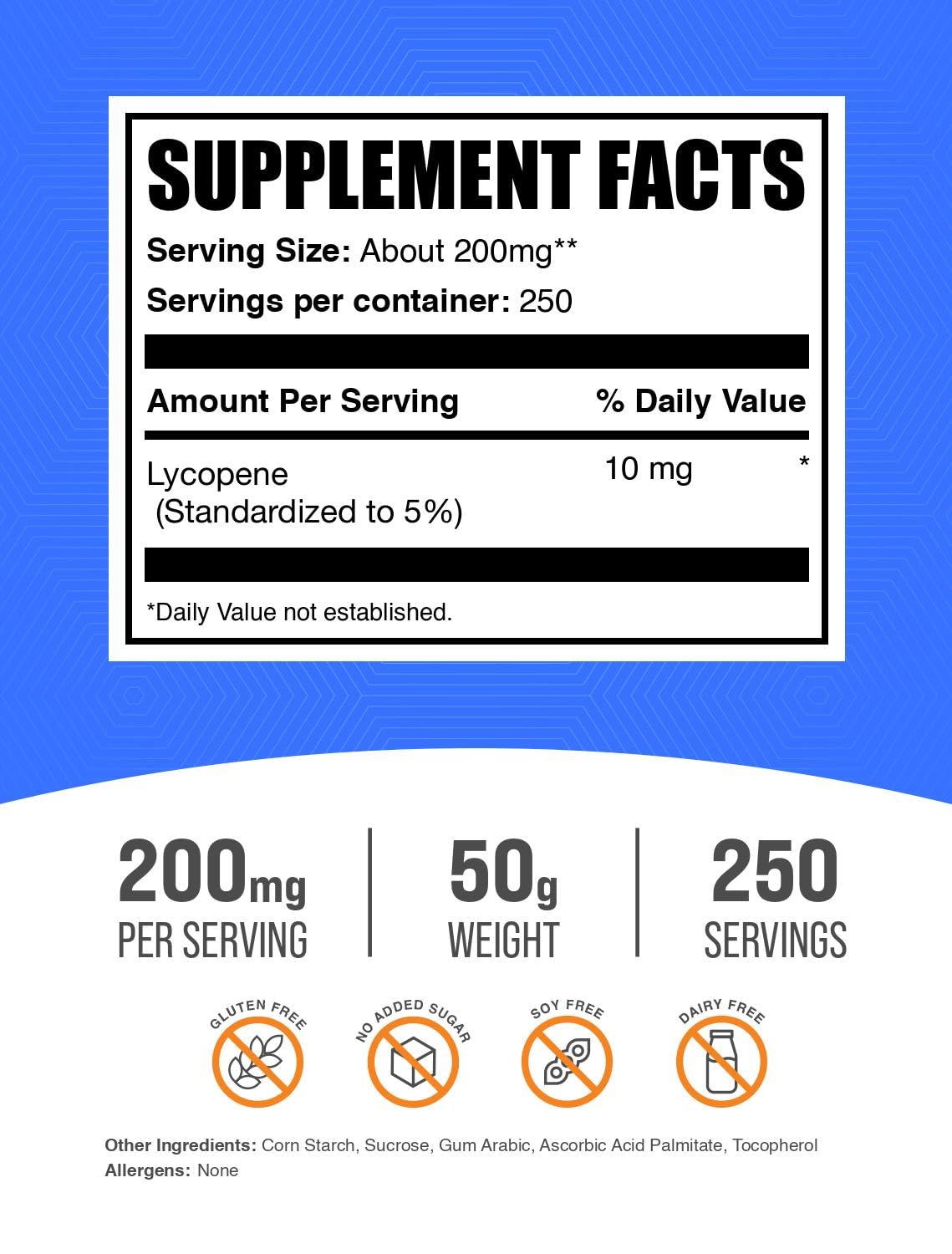 BulkSupplements Licopeno Polvo, batido diario para estilo de vida activo