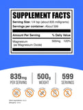 Bulksupplements Magnesio Óxido cucharita mide, dosificación rápida en bebidas.