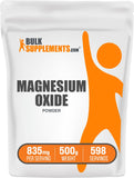 Bulksupplements Magnesio Óxido polvo en bote, mezcla fácil para tu rutina.