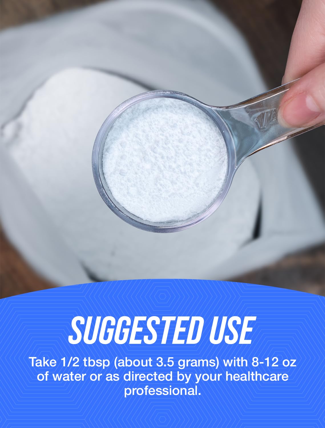 BulkSupplements Magnesium Citrate, cucharita y polvo, mezcla fácil en bebidas.