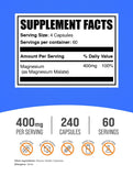 BulkSupplements Magnesium Malate, etiqueta visible, fácil de incorporar en la rutina.