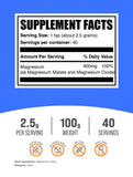 Bulksupplements Magnesio Malato en polvo con cuchara medidora para dosificaciones precisas.