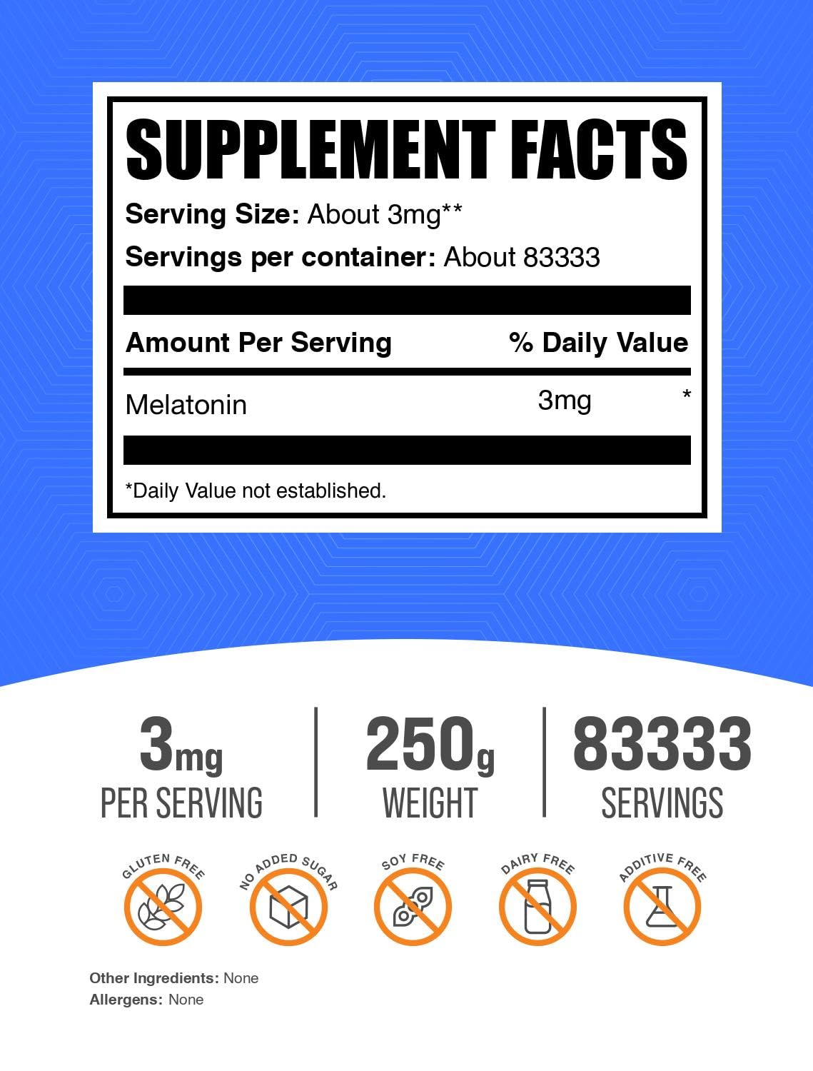 BulkSupplements melatonina en polvo, vaso medidor para dosis precisa