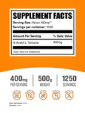BulkSupplements N-acetil L-tirosina cuchara de medición para dosis precisas.